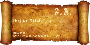 Hejja Mihály névjegykártya